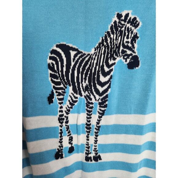 Talbots Sweaters - Talbots Womens Zebra Print sweater sz L short sleeve novelty Careerwear work